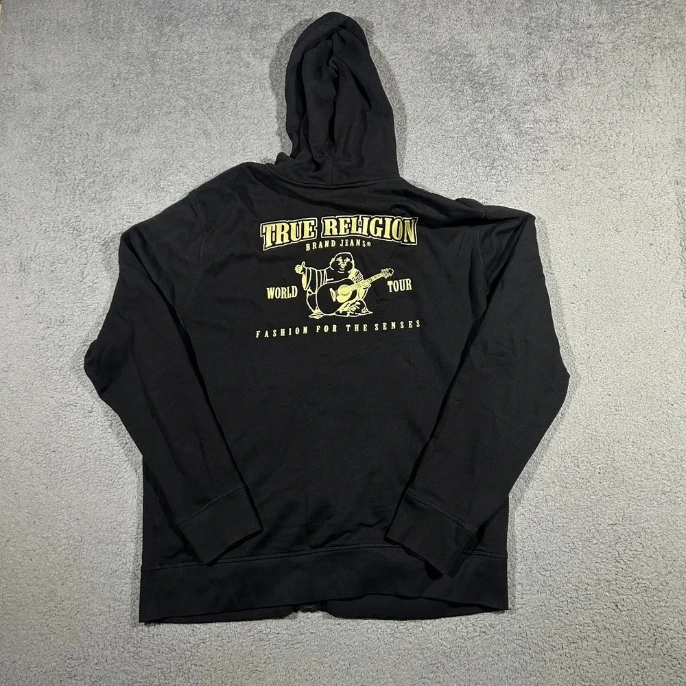 True Religion Black Zip-Up Hoodie Men's Size XL #3047